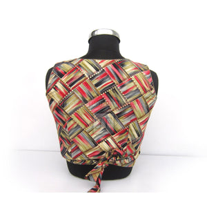 V-Neck Wrap Crop Top: Handmade Custom Back Full Covered Saree Blouse