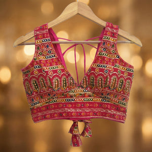 Sabyasachi V-Neck Saree Blouse: Indian Lehenga Blouse, Party Wear Top