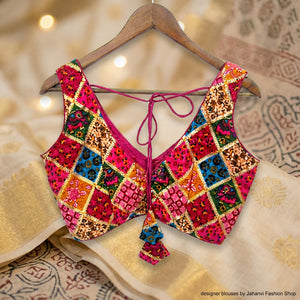 Sabyasachi V-Neck Saree Blouse: Indian Lehenga Blouse, Party Wear Top